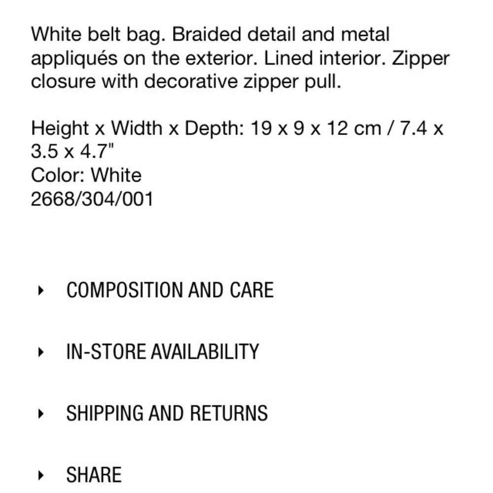 Zara white braided crossbody belt bag - Picture 5 of 5